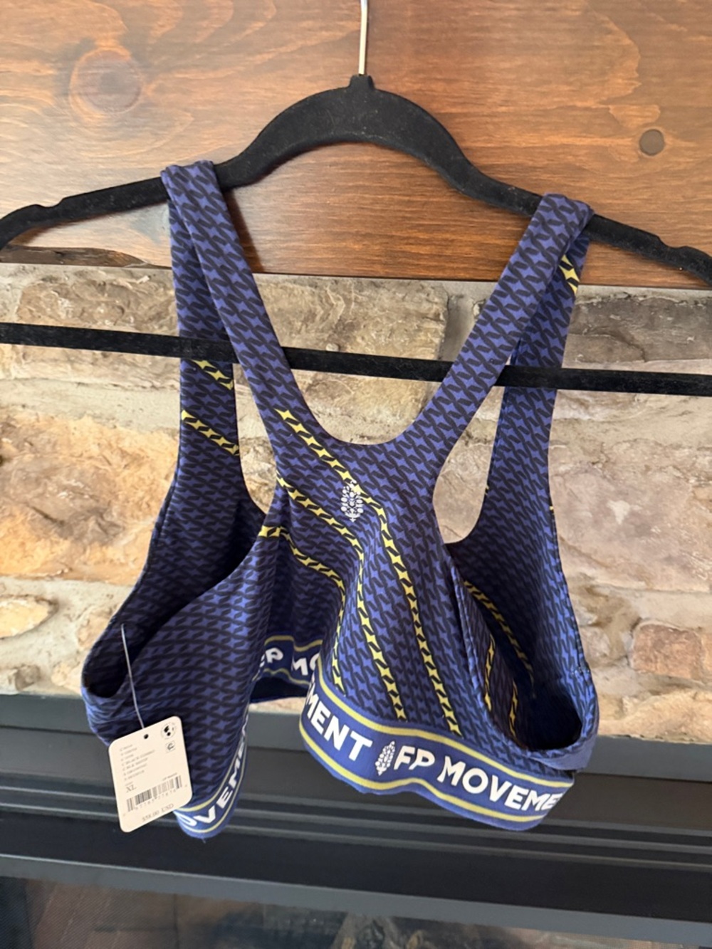 FP Movement by Free People Blue & Yellow Patterned Racerback Sports Bra - Picture 6 of 8